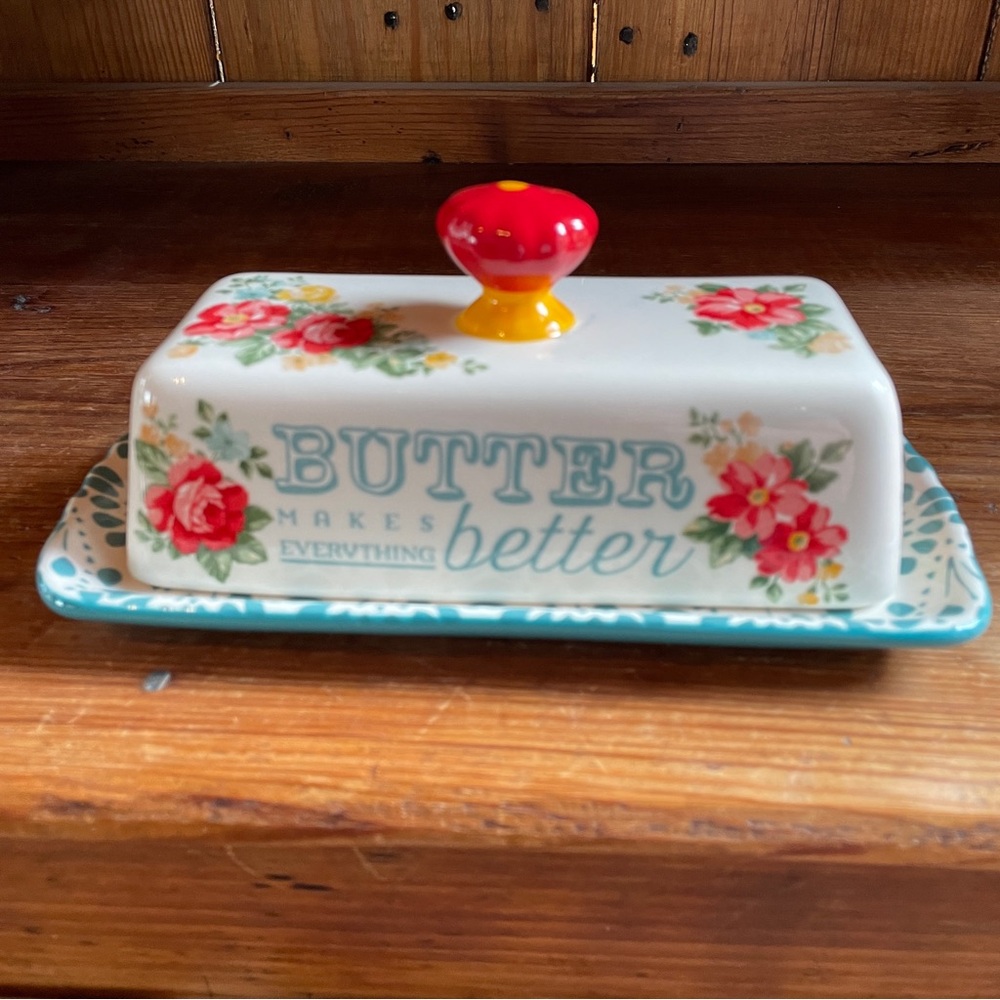 The Pioneer Woman Butter Makes EVERYTHING Better Dish New w/ Tags Floral